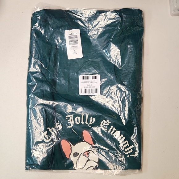 ❤️NWT VINTAGE TORRID TANK DOG CHRISTMAS SLEEVELESS GRAPHIC TEE PLUS SIZE - Picture 7 of 15